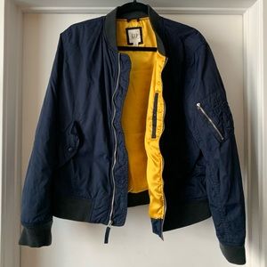 GAP Navy and Yellow Bomber Jacket
